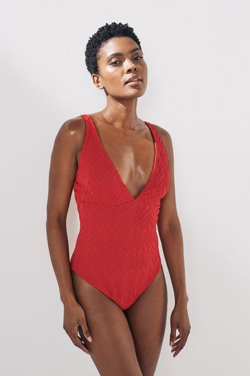 Buy Red Plunge Tummy Control Swimsuit from Next Poland