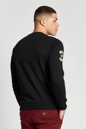 Black polo crew neck sweatshirt store