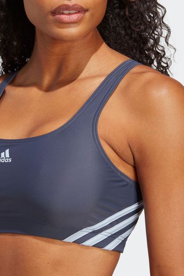 Blue adidas Sportswear Swim 3 Stripe Bikini