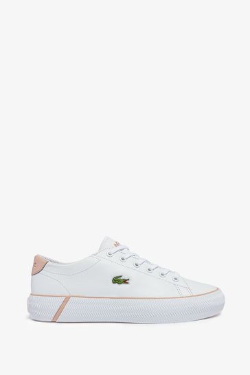 Lacoste white and pink trainers sales