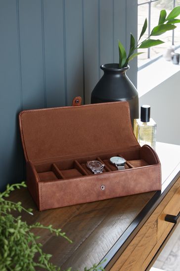 Buy Tan Bronx Faux Leather Watch Jewellery Box from Next Slovenia