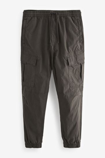 Buy Charcoal Grey Regular Tapered Stretch Utility Cargo Trousers