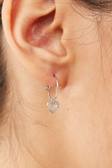 Hoop earrings with hotsell heart drops