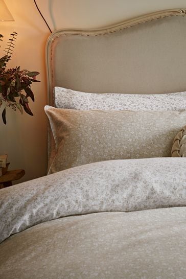 Laura Ashley Set of 2 Dove Grey Brushed Cotton Campion Pillowcases