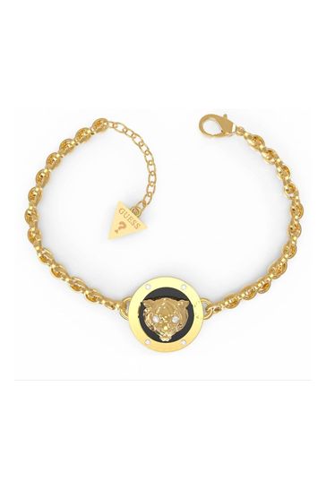 Guess Ladies Gold Tone Jewellery Daktari Coin Charm Bracelet