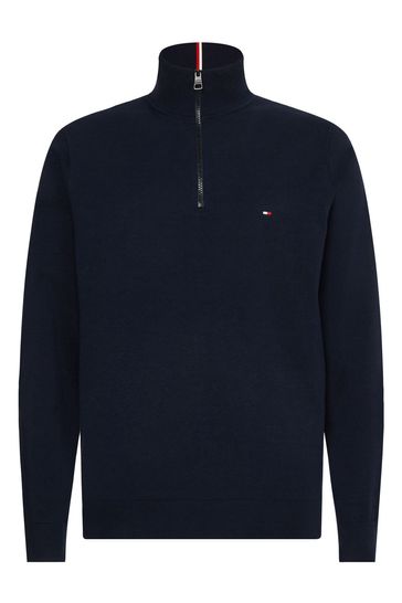 Buy Tommy Hilfiger Blue 1985 Zip Mock Sweater from Next Luxembourg