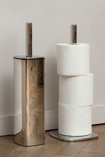 Robert Welch Silver Burford Toilet Roll Holder Floor Standing