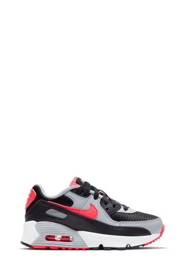 Nike Grey/Red Air Max 90 Junior Trainers