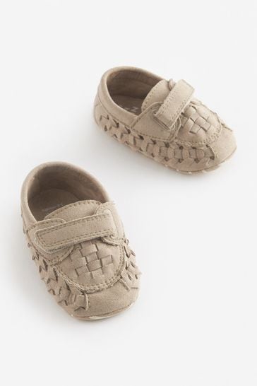 Sage Green Woven Baby Loafers (0-24mths)