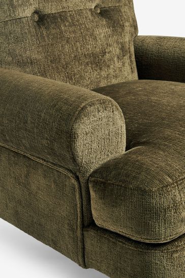 Plush Chenille Moss Green Erin Accent Chair