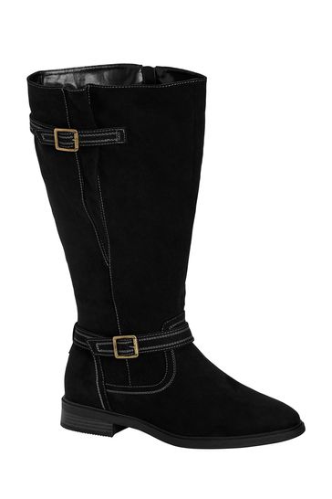 Evans Extra Wide Fit Marcy Long Black Boots