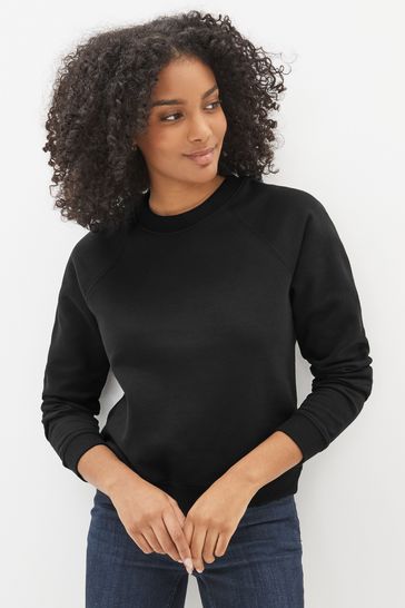 Black Essentials Cotton Jersey Sweatshirt