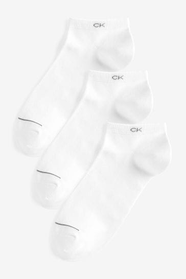 Calvin Klein White Trainer Socks 3 Pack