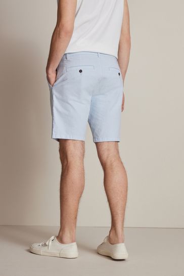 Light Blue Oxford Straight Stretch Chino Shorts