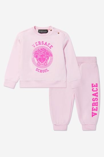 Baby Girls Medusa Tracksuit in Pink