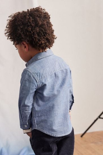 Buy Blue Long Sleeve Chambray Shirt 3mths 12yrs from Next Ireland