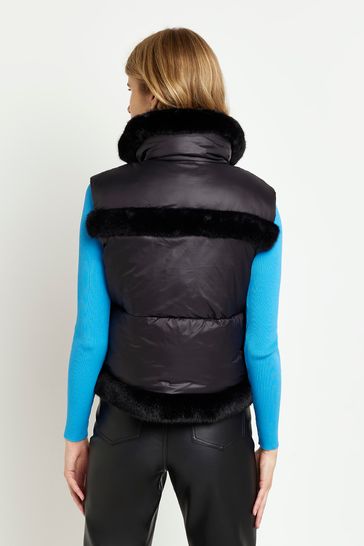 River island black gilet sale