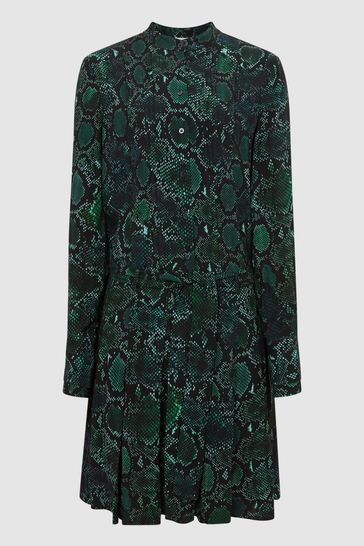 Green snake top print playsuit