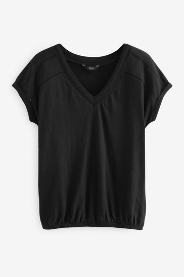 Bubble hem black top new arrivals
