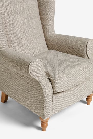 Chunky Weave Mid Natural Sherlock Highback Armchair