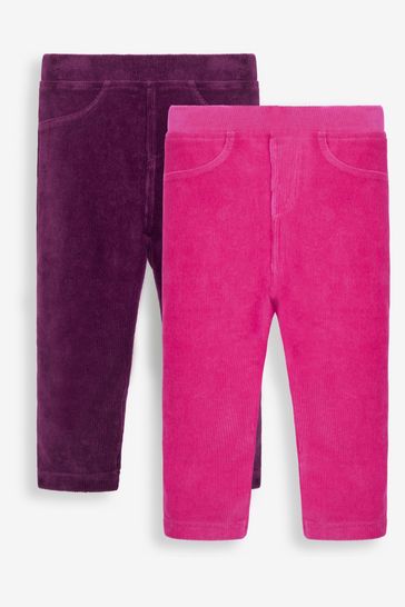 JoJo Maman Bébé Pink Jersey Cord Jeggings 2 Pack
