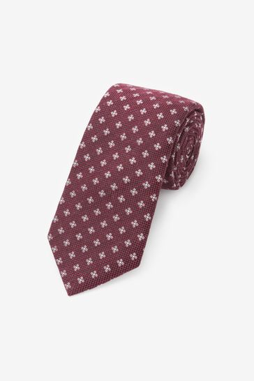 Burgundy Red Floral Regular Signature Tie