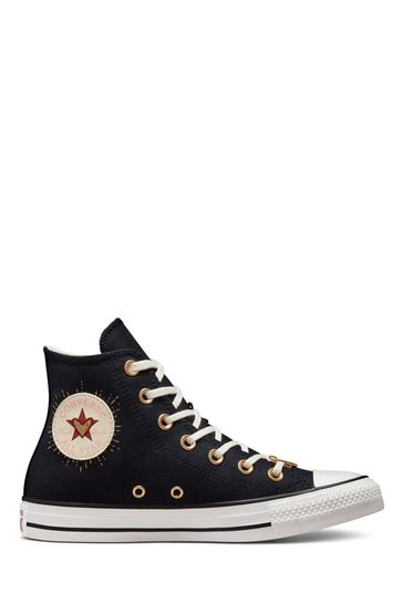 Converse Black Hearts High Top Trainers