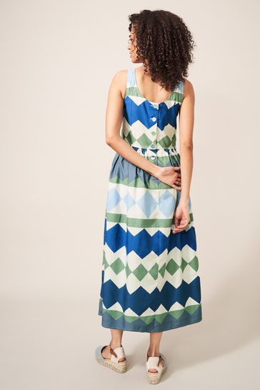 White Stuff Ali Green Cotton Maxi Dress - Green - Size 22