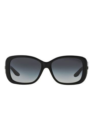 Ralph Lauren Black Oval Oversized Sunglasses