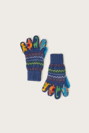 Monsoon Blue Dinosaur Novelty Gloves