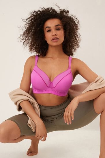 Buy Pink Next Active Sports High Impact Zip Front Bra from Next Australia