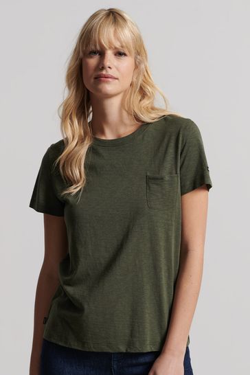Superdry Green Organic Cotton Studios Pocket T-Shirt