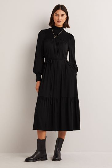 Boden High Neck Jersey Black Maxi Dress