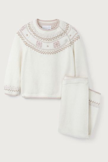Buy The White Company Christmas Fairisle Neutral Knitted Baby