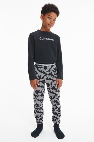 Calvin Klein Boys Black Modern Cotton Pyjama Set