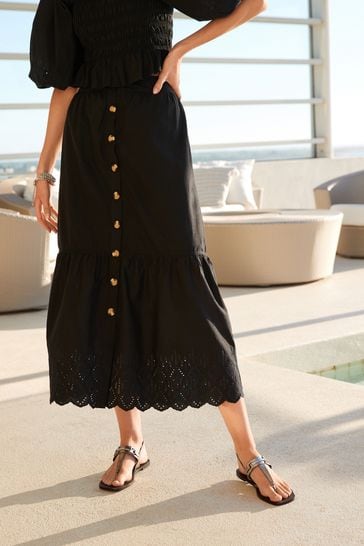 Button through skirt midi outlet