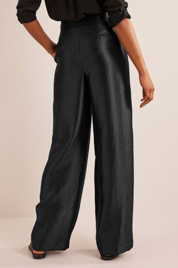 Buy Boden Black High Rise Palazzo Trousers from Next Luxembourg