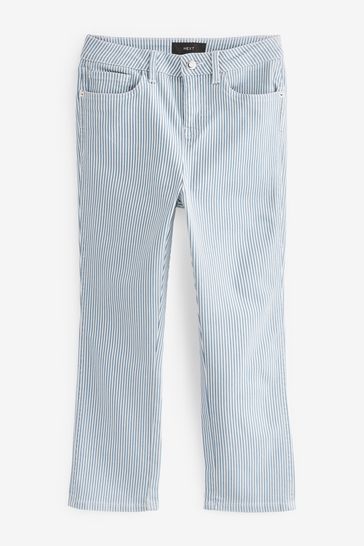 Buy Blue Stripe Cropped Slim Jeans from Next Luxembourg