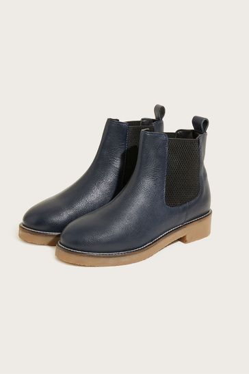 Monsoon Blue Chiswick Leather Chelsea Boots