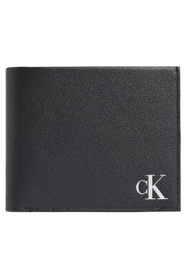 Calvin Klein Black Leather Bifold Coin Wallet