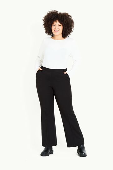 Evans Picasso Black Bootcut Trousers
