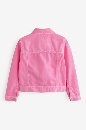 Bright pink denim jacket outlet