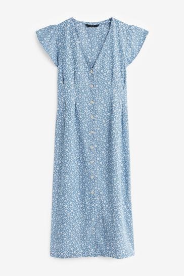 Blue new arrivals ditsy dress