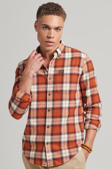 Superdry Rodrick Check Rusty Orange Vintage Lumberjack Shirt