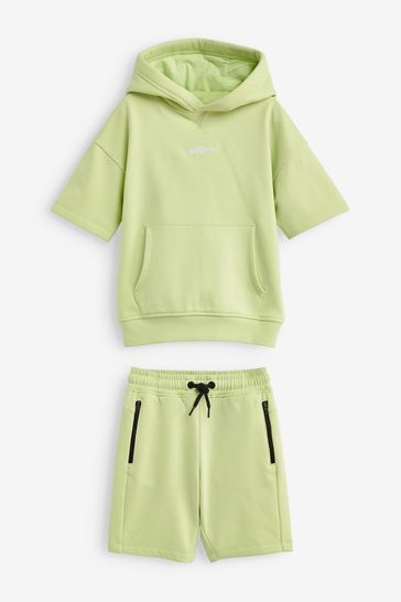 Green short sleeve hoodie outlet