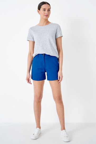 Crew Clothing Company Blue Cotton Classic Casual Shorts