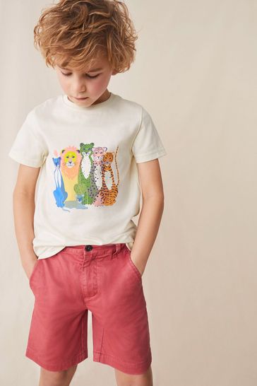 Buy Boden Red Authentic Wash Chino Shorts from Next Denmark