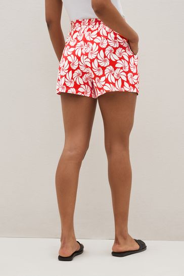 Buy Red Shell Jersey Lace Trim Shorts from Next Luxembourg