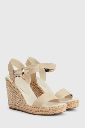 Tommy hilfiger wedges beige discount