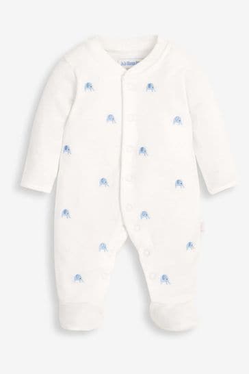 Pijama para bebé de algodón con bordado de elefante azul de JoJo Maman Bébé
